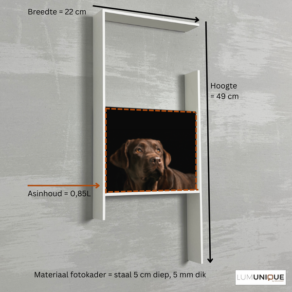 Dierenurne Luneaux Medium - Fotokader als urne voor dieren